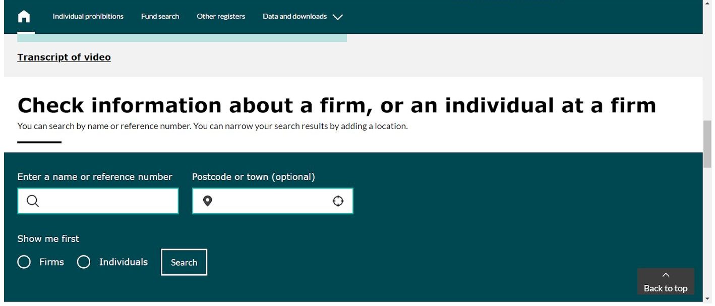 Using the FCA's register to check a UK broker is regulated