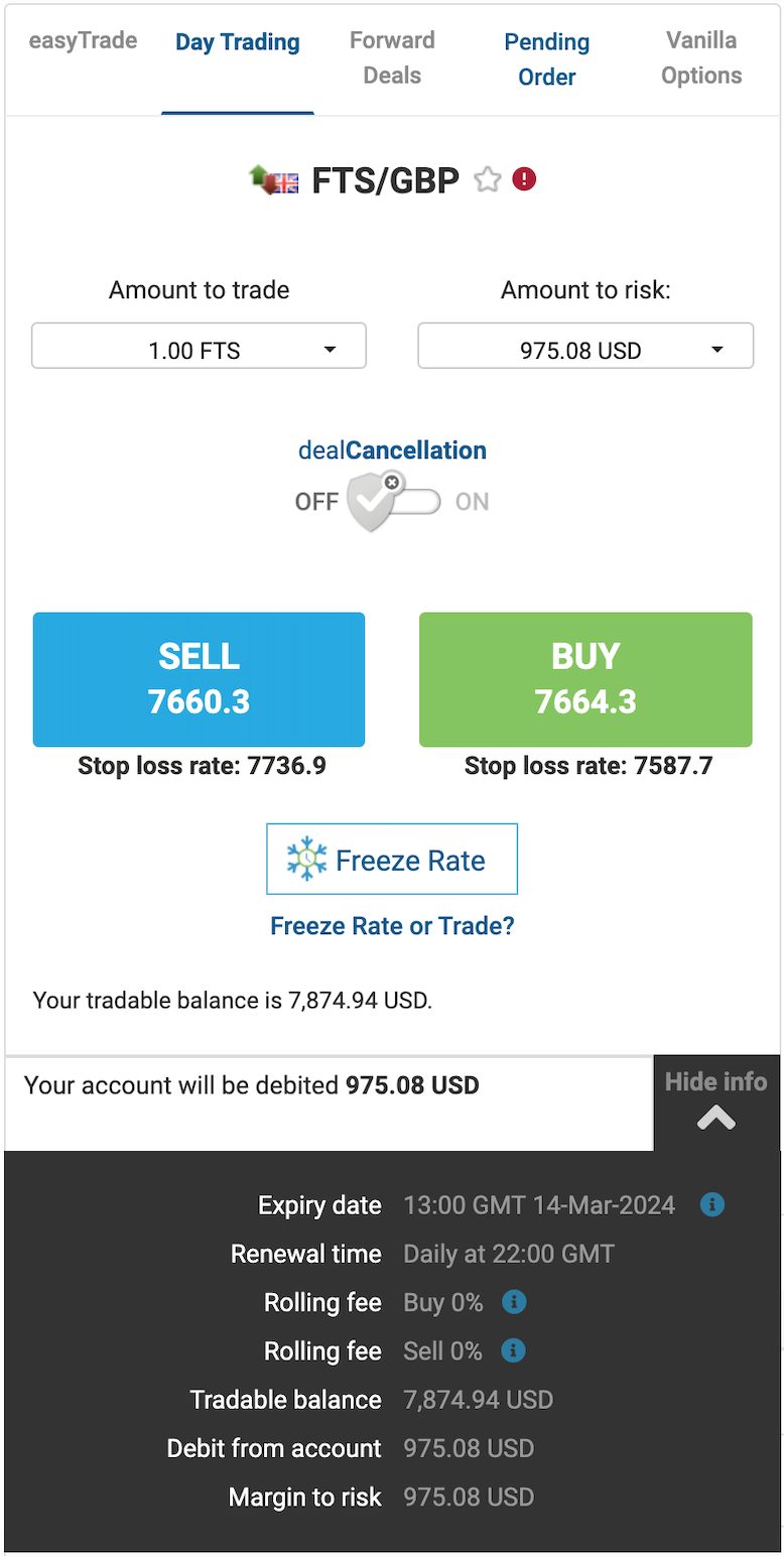 Using the dealCancellation feature on easyMarkets platform