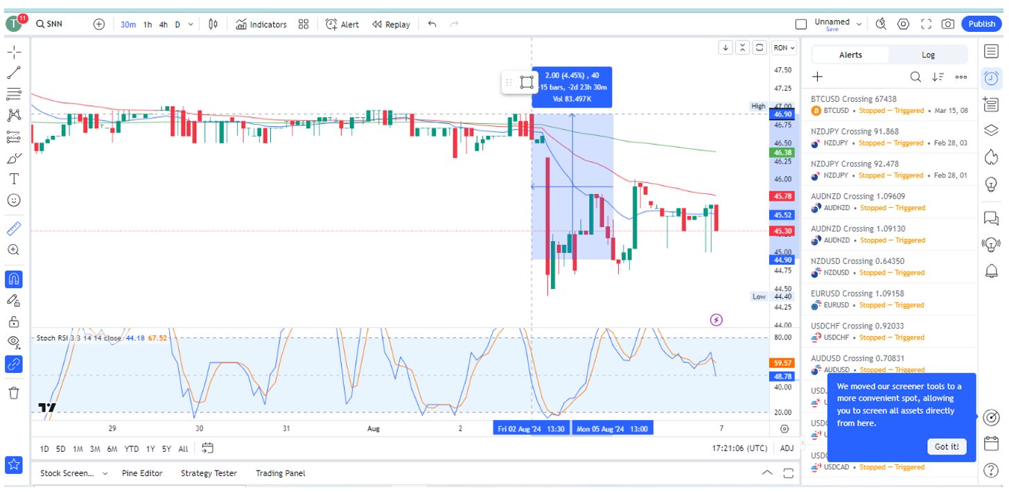 Charting analysis of Polish stock Sunnet Technology Services