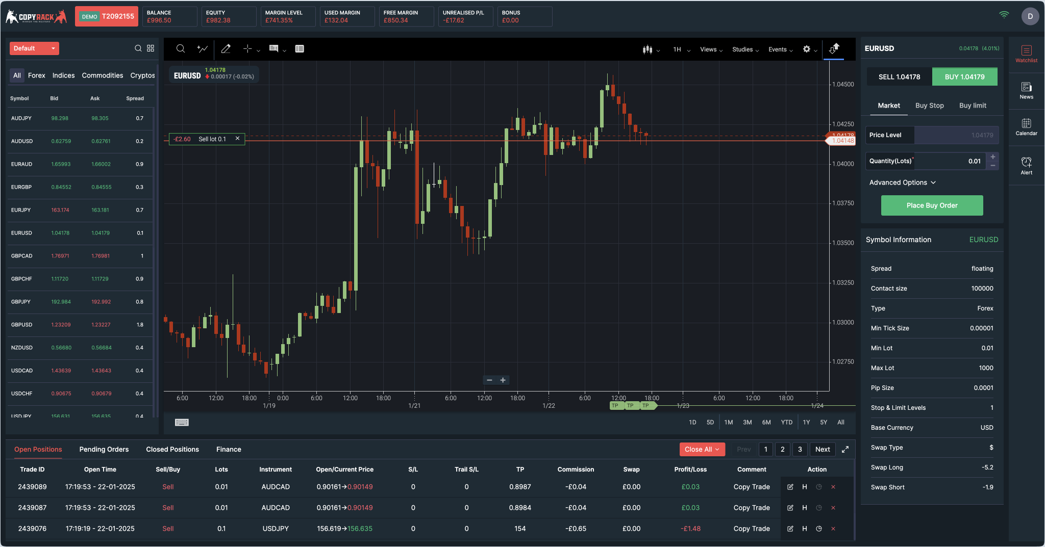 CR-Pro trading platform