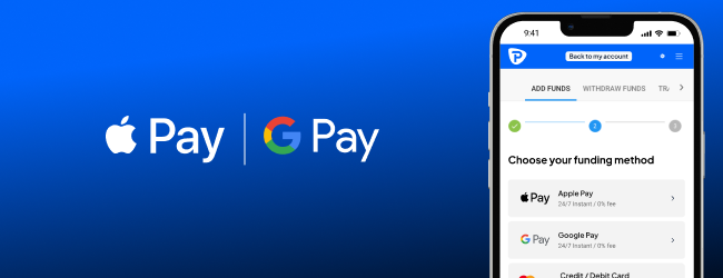 Apple Pay and Google Pay deposits on Pepperstone app