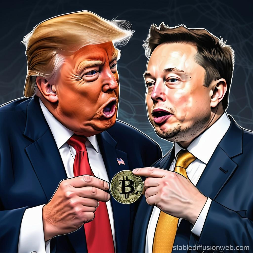 Trump and Musk teaming up holding Bitcoin